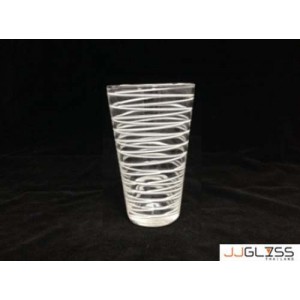 Glass 742/12  Bird Net White - Handmade Colour Glass, Cone Shape, Bird Net White, 9 oz. (250 ML.)